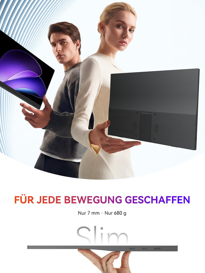 Portabler Monitor 15,6 Zoll IPS FHD matt 125% sRGB Zweitbildschirm - Bild 5
