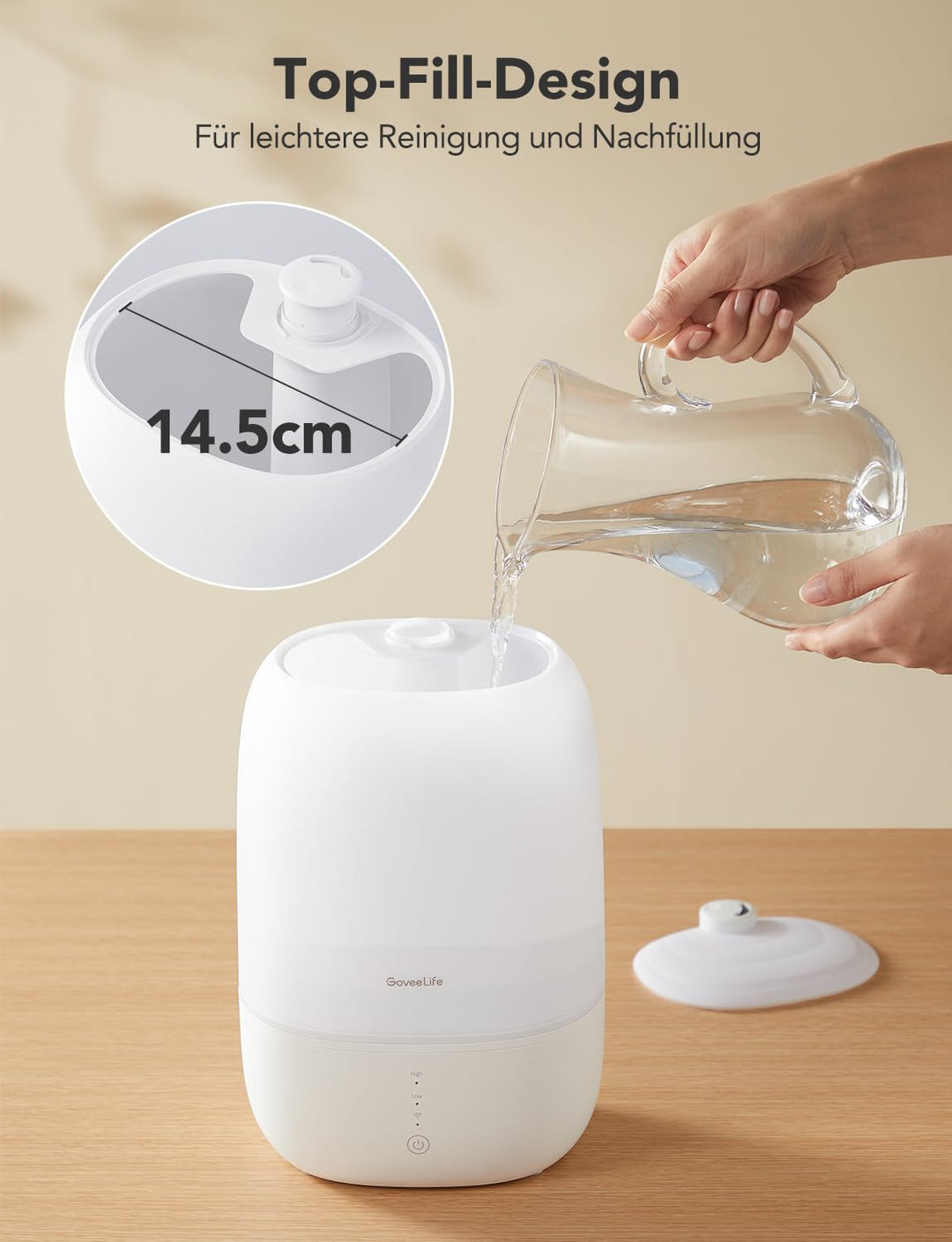 Luftbefeuchter Ultraschall 3L Top-Fill mit App-Steuerung und RGB-Licht - Bild 5