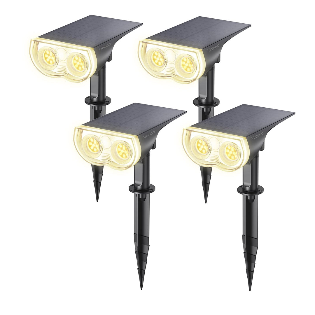Solar Gartenleuchte 800lm Warmweiss 22 LEDs IP65 4er Set