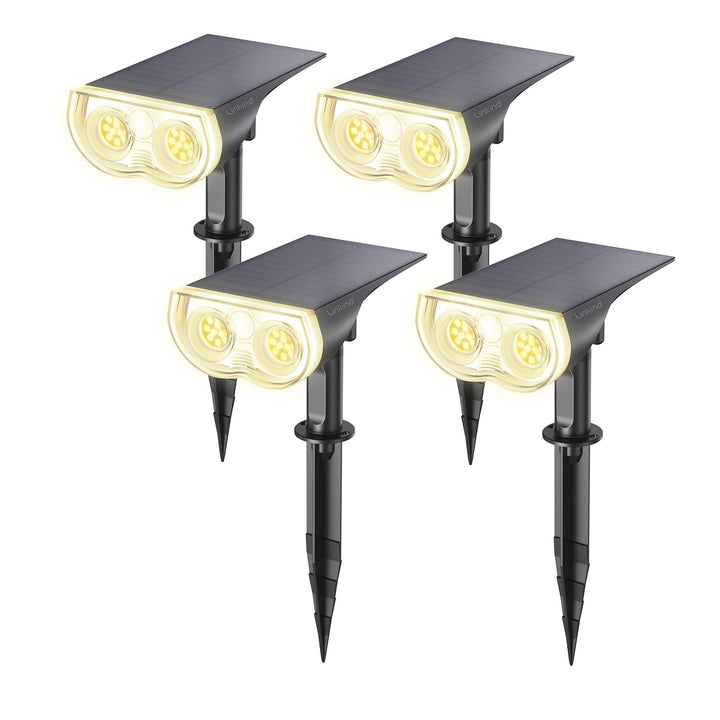 Solar Gartenleuchte 800lm Warmweiss 22 LEDs IP65 4er Set