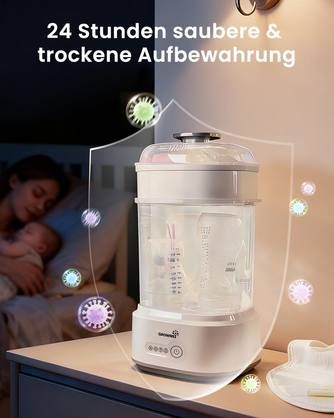 Babyflaschen Sterilisator mit Trockner 5-in-1 für 5 Flaschen - Bild 6
