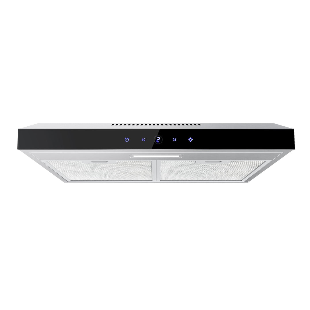 Unterbau-Dunstabzugshaube 60 cm Touchscreen Edelstahl Silber