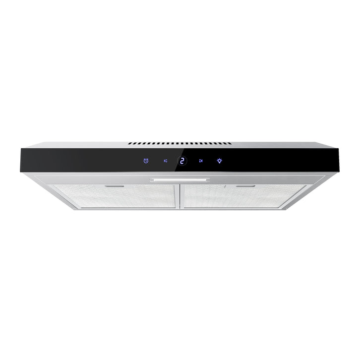 Unterbau-Dunstabzugshaube 60 cm Touchscreen Edelstahl Silber