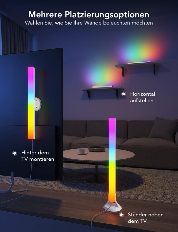 TV Light Bars RGBIC WiFi 16 Mio. Farben 31 Szenenmodi Backlight - Bild 4