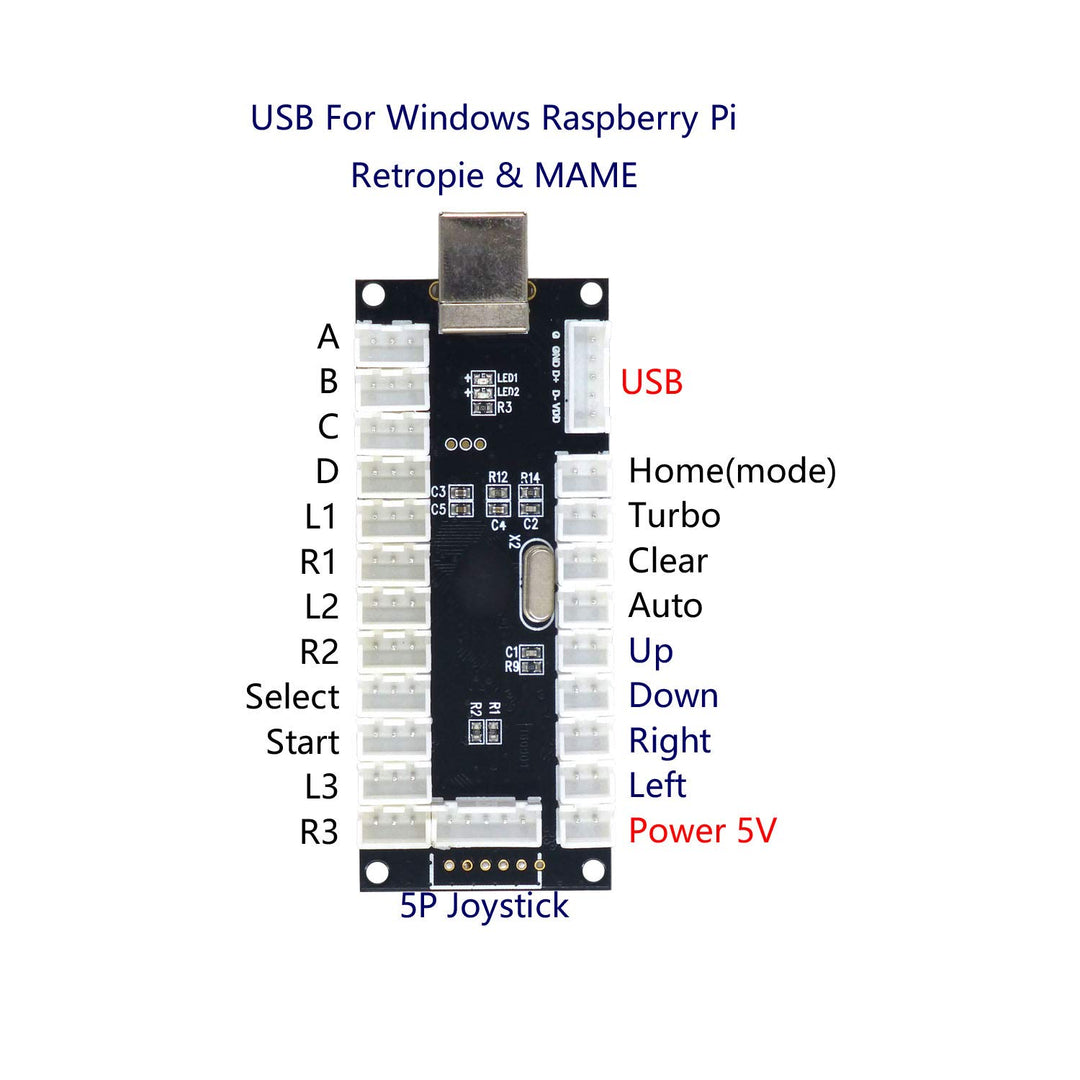 Arcade DIY Kit LED Joystick &amp; 10 Tasten USB Encoder für PC Retropie - Bild 3