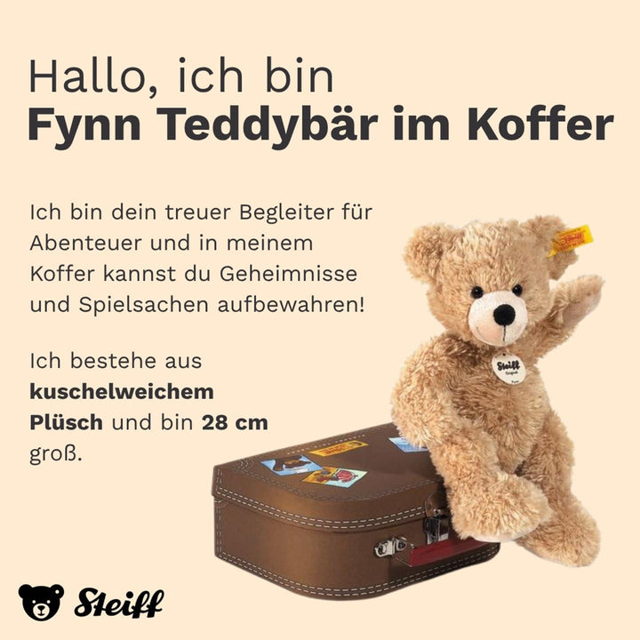 Teddybär mit Koffer Plüsch beige 28 cm für Kinder - Bild 2