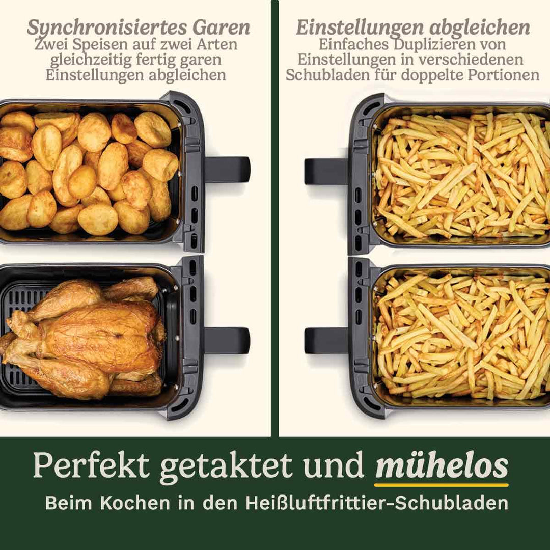 Heissluftfritteuse 3 Zonen 13,6 L PFAS-frei mit Ofen &amp; Grill - Bild 6