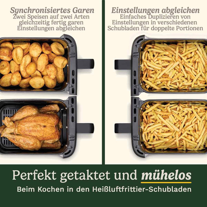 Heissluftfritteuse 3 Zonen 13,6 L PFAS-frei mit Ofen &amp; Grill - Bild 6