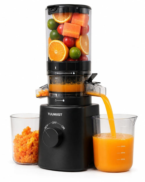 Slow Juicer 120mm Einfüllschacht 0,8L für ganze Früchte, Glanzschwarz