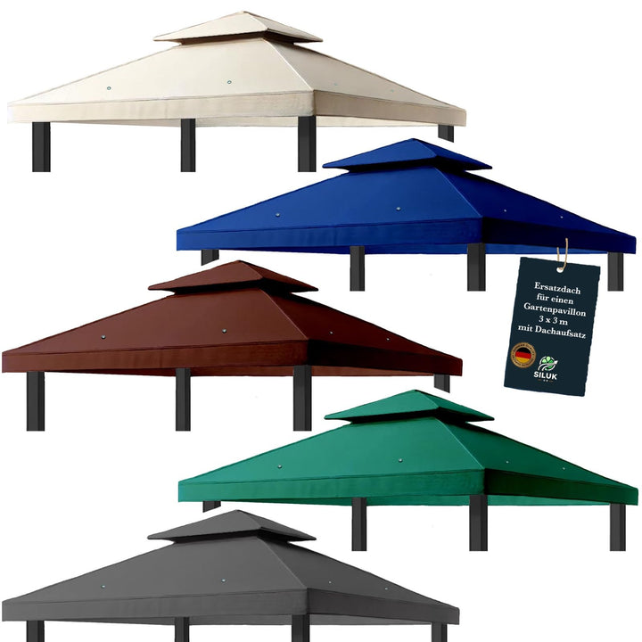 Ersatzdach Pavillon 3x3m Panama PVC Soft 370g/m² wasserabweisend Beige
