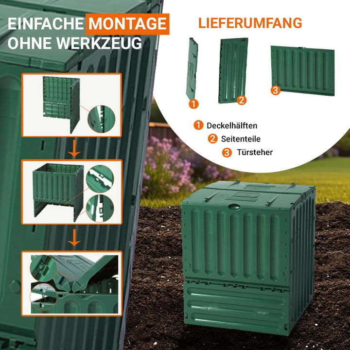 Komposter 600 Liter Recyclingkunststoff UV-schutz fuer Garten - Bild 4