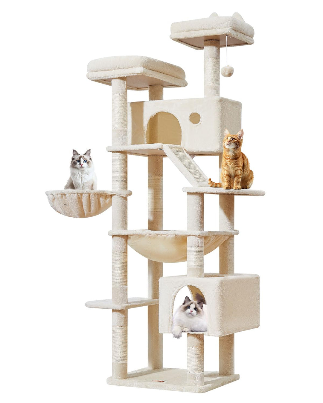 Kratzbaum XXL 180 cm für grosse Katzen mit Hängematte und Nest - Bild 9