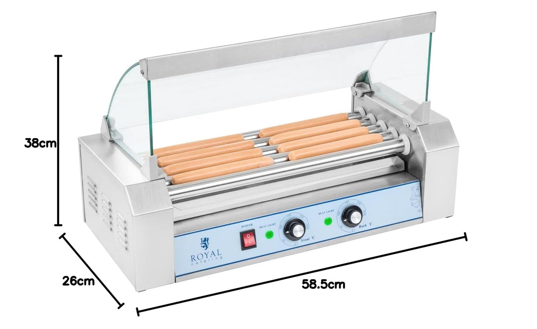 Hot Dog Grill Edelstahl 5 Rollen 8 Würstchen 850 W 2 Heizzonen - Bild 10