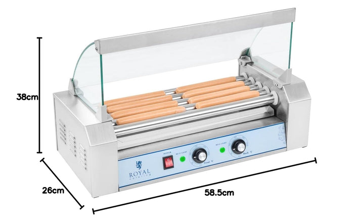 Hot Dog Grill Edelstahl 5 Rollen 8 Würstchen 850 W 2 Heizzonen - Bild 10