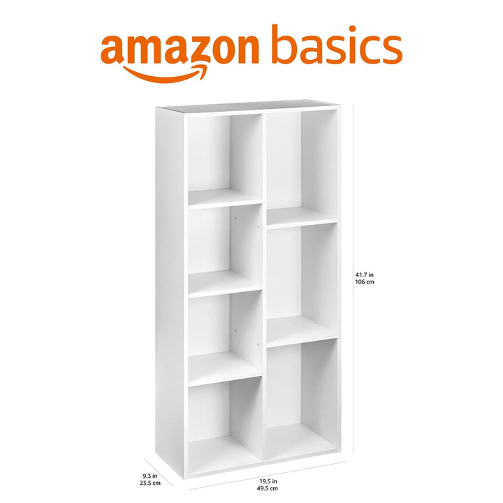 Bücherregal 7 Fächer Spanplatte MDF Weiss 50x24x106 cm - Bild 3