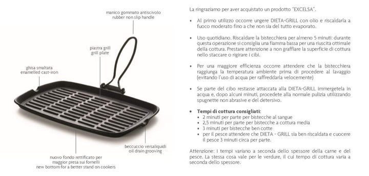 Steakpfanne Gusseisen emailliert rechteckig 36x24 cm Grill - Bild 3