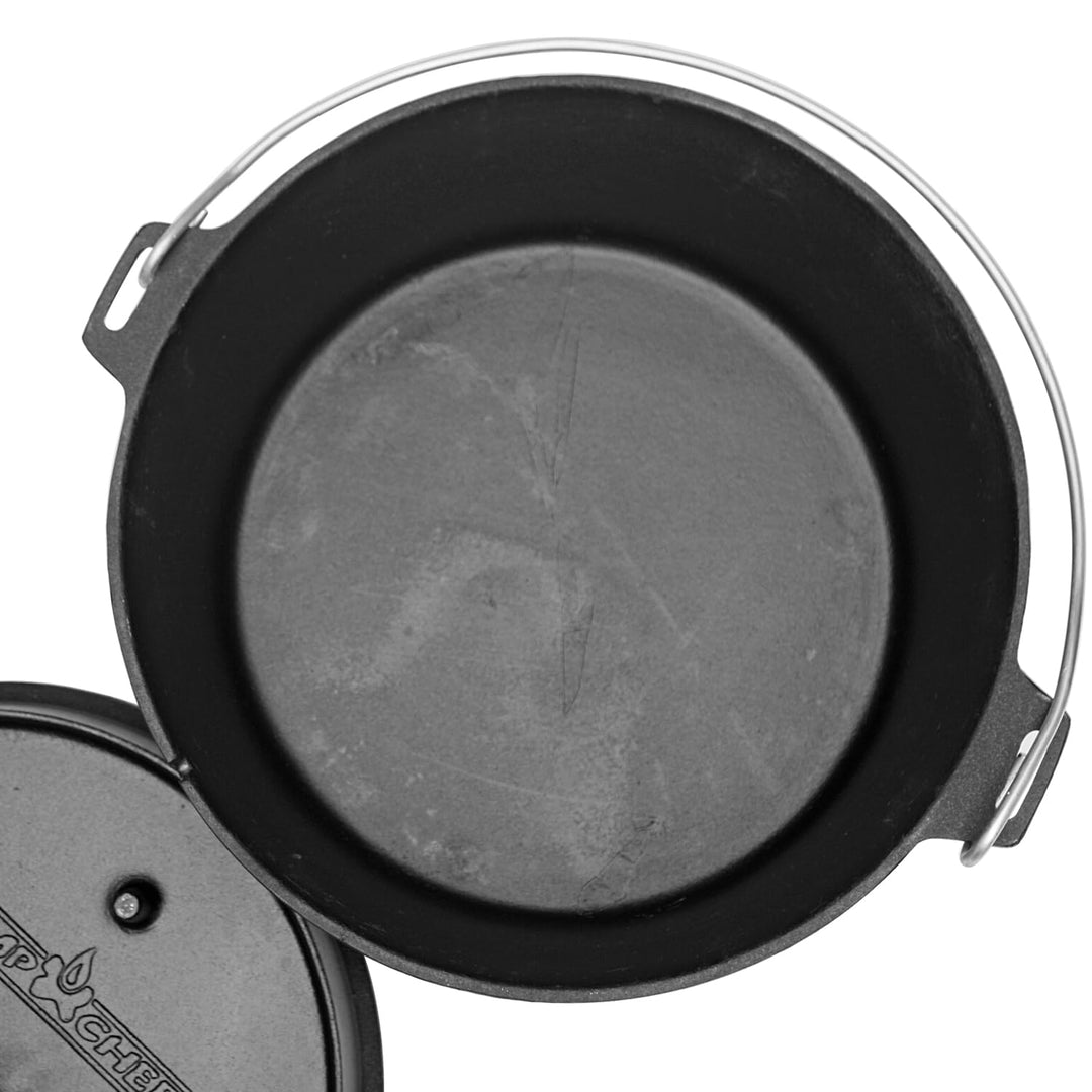 Dutch Oven Gusseisen 6,6 L mit Deckellifter und Kokoskohle Set - Bild 3
