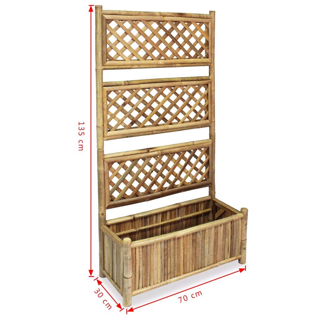 Pflanzkasten mit Bambus-Spalier 70x30x135 cm für Balkon und Garten - Bild 7