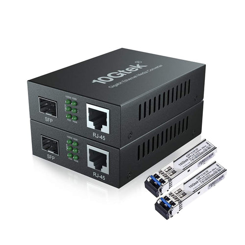 Gigabit Medienkonverter SFP LX Singlemode 20km 2er-Set