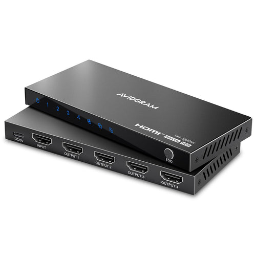 HDMI Splitter 1 auf 4 mit 4K 60Hz, HDR10, HDCP 2.2 und Downscaler