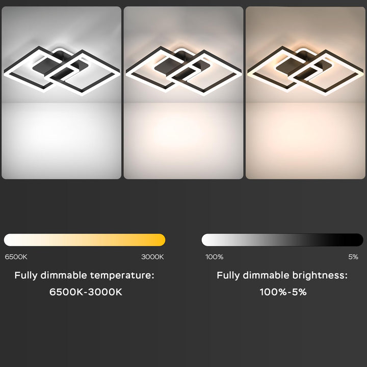 LED Deckenleuchte dimmbar 40W Schwarz mit Fernbedienung Smart Home - Bild 4