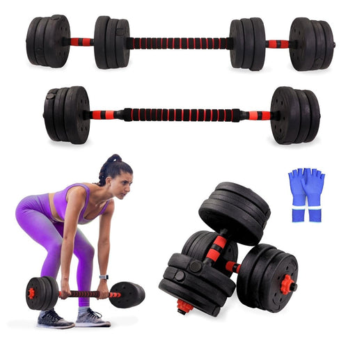 Hantelset verstellbar 20–30 kg Stahl mit Langhantelstange 2-in-1