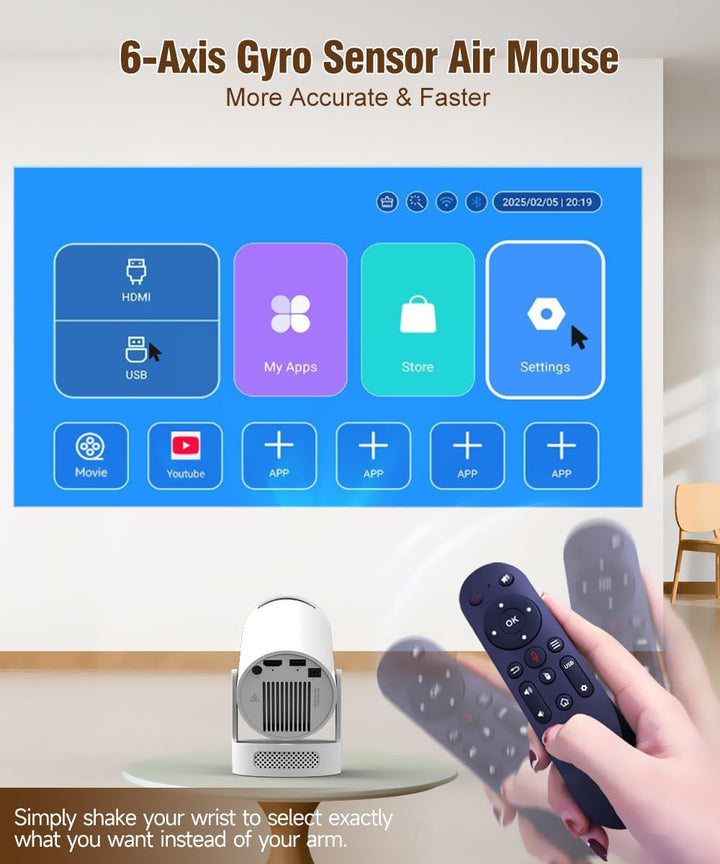 Mini Beamer 4K-Support Wi-Fi 6 Bluetooth 8000 Lumen tragbar - Bild 6
