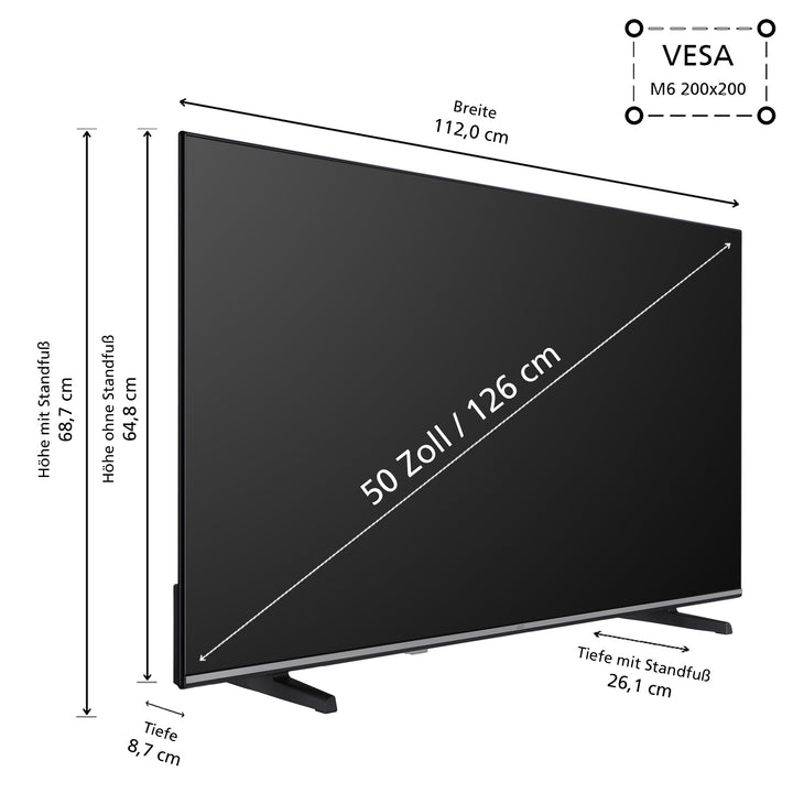 Fernseher 50 Zoll 4K UHD VIDAA Smart TV Triple-Tuner HDR - Bild 3