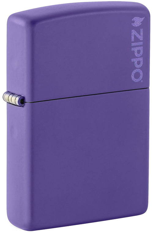 Sturmfeuerzeug Messing nachfüllbar Purple Matte mit Geschenkbox