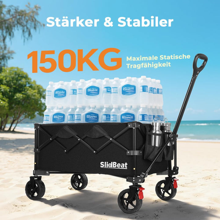 Bollerwagen faltbar 150 kg All-Terrain-Räder mit Bremsen 150 L - Bild 3