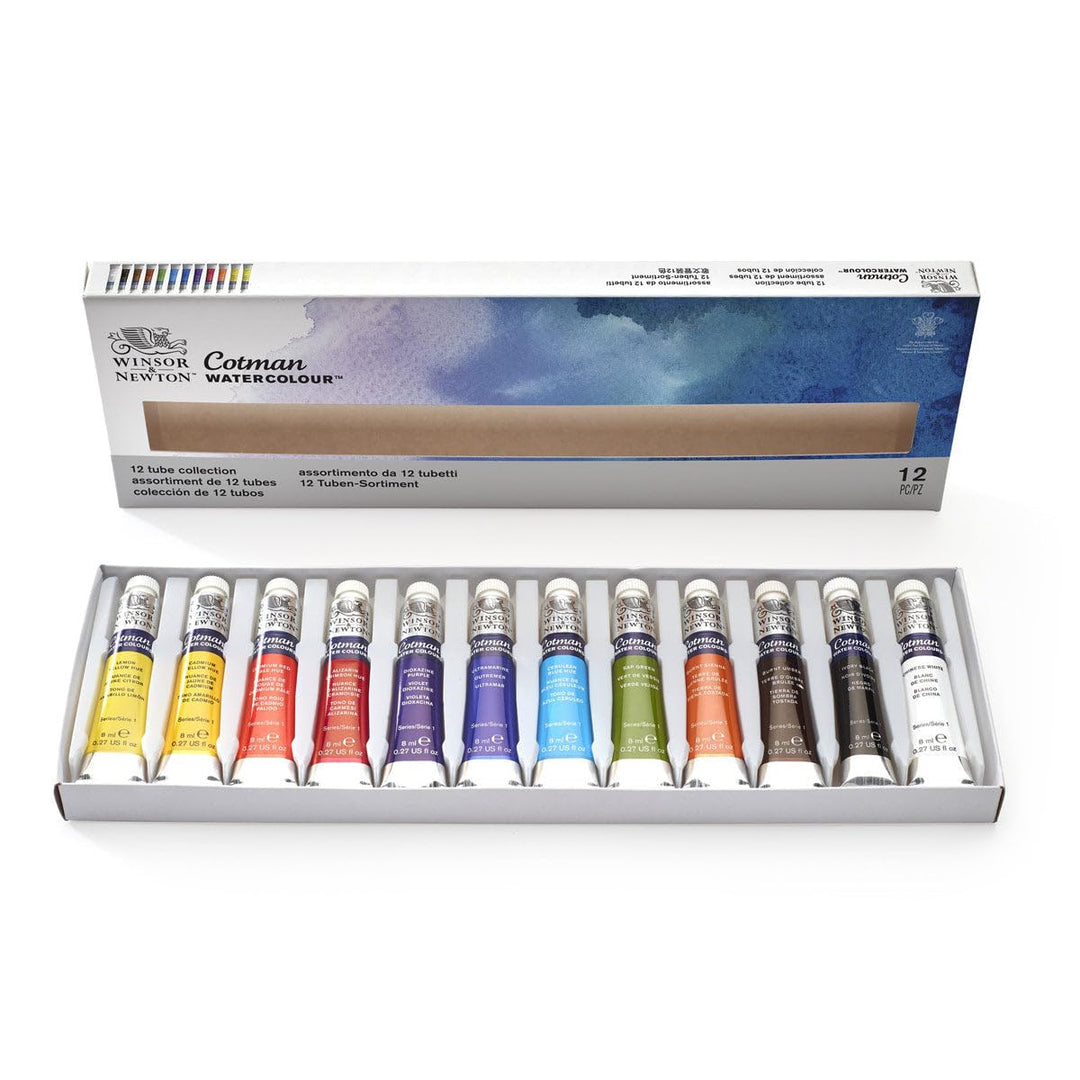 Aquarellfarben Set 12 x 8 ml Tuben, lichtecht, mischbar - Bild 4