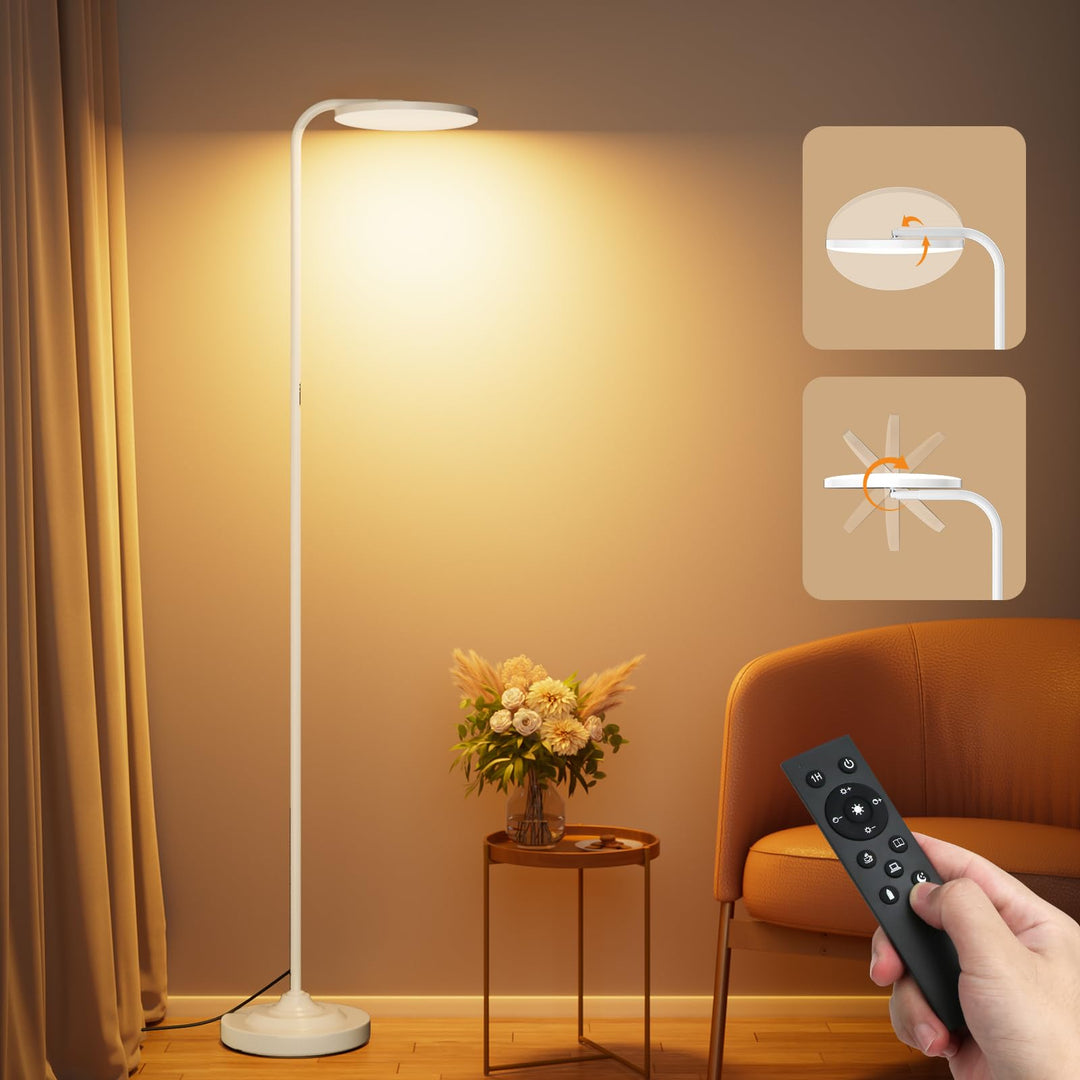 LED Stehlampe Dimmbar 36W mit Fernbedienung 3000K-6000K Weiss