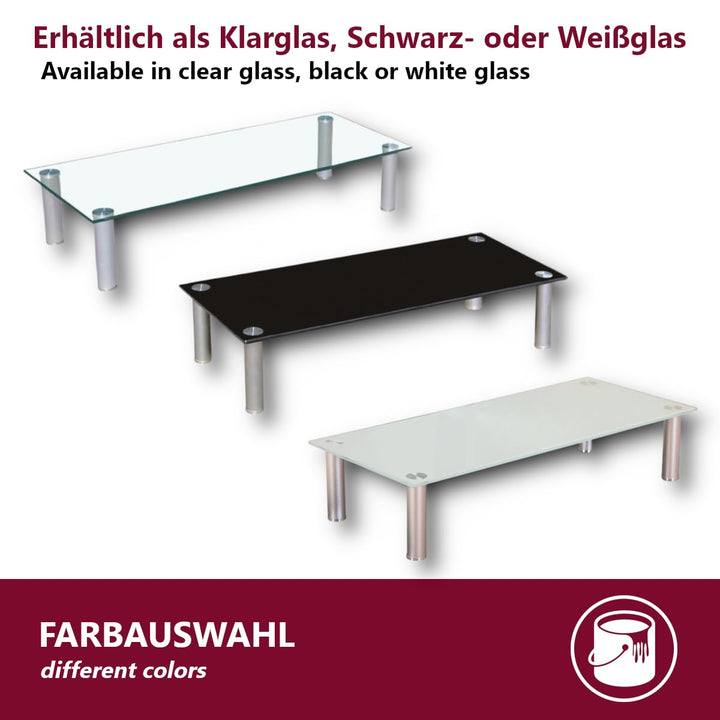 TV-Ständer Sicherheitsglas Schwarz 80 cm mit 17 cm Erhöhung - Bild 3