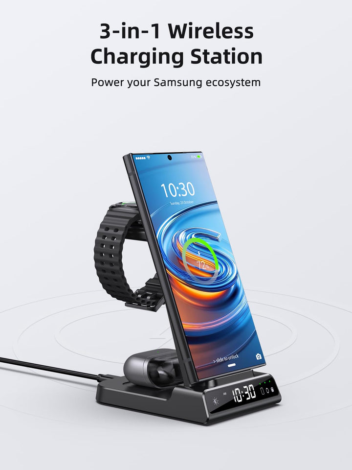 Kabelloses 3-in-1 Ladestation Samsung Galaxy Watch Buds Smartphone - Bild 2