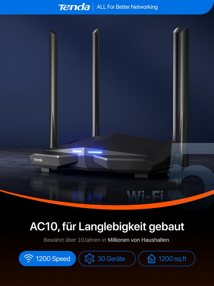 WLAN-Router Dual-Band Gigabit AC1200 MU-MIMO mit 4 Antennen - Bild 3