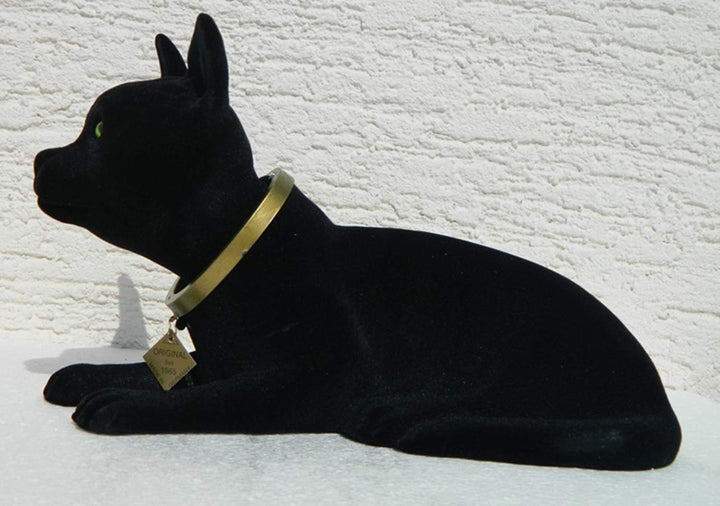 Wackelfigur Katze liegend Kunstoff samtartig schwarz 29 cm - Bild 4