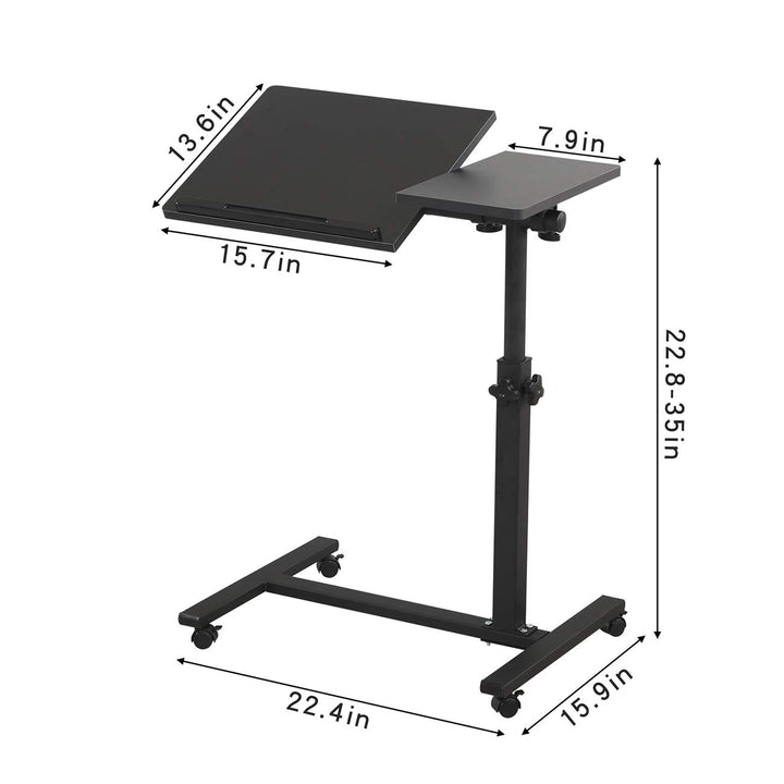 Laptoptisch rollbar höhenverstellbar 60–90 cm mit Kippmechanismus