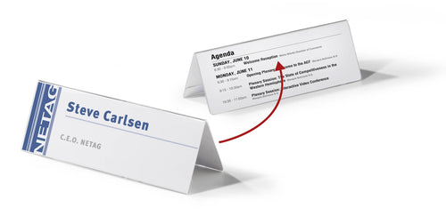 Tischnamensschild Dachaufsteller Acryl transparent 61/122x210mm 10er-Set