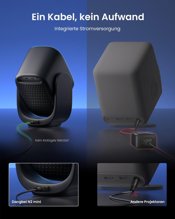 Mini Beamer Full HD 1080P mit Gimbal-Ständer, Netflix, Autofokus - Bild 2