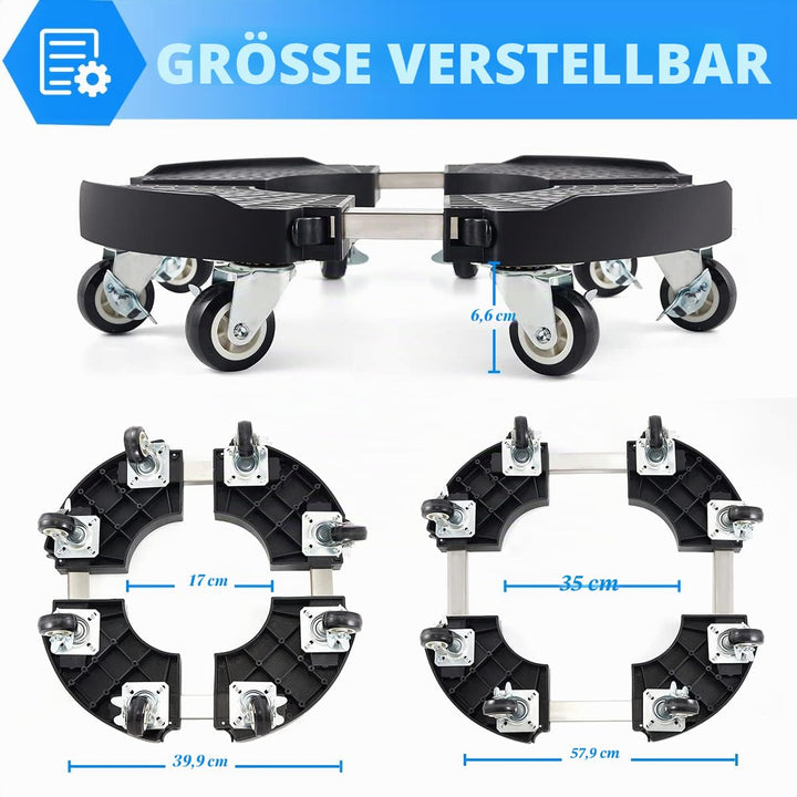 Pflanzenroller rund verstellbar 38-51cm 200kg 8 Rollen 2er-Set - Bild 2
