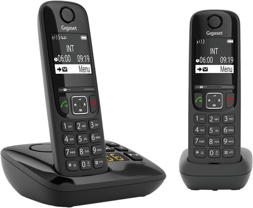 DECT-Telefon Set Duo mit Anrufbeantworter 30 Min. analog schwarz
