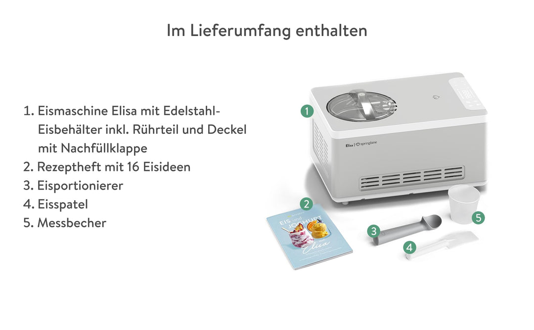 Eismaschine &amp; Joghurtbereiter 2 L mit Kompressor Edelstahl 220 W - Bild 6