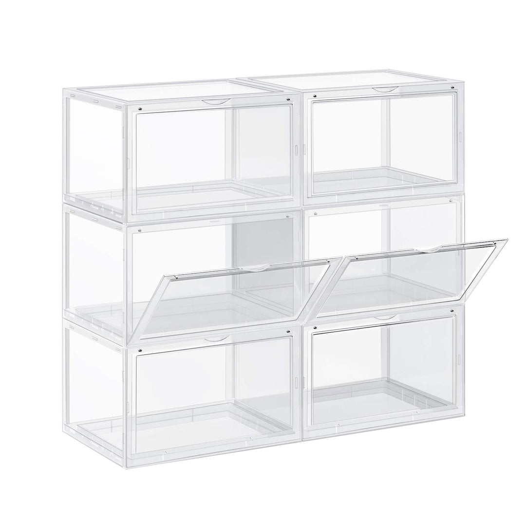 Schuhboxen stapelbar transparent 6er Set 36x28x22 cm