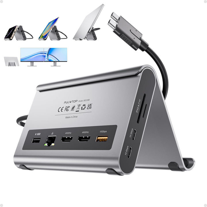 USB-C Dockingstation MacBook 11-in-2 Dual 4K@60Hz mit Laptop-Ständer