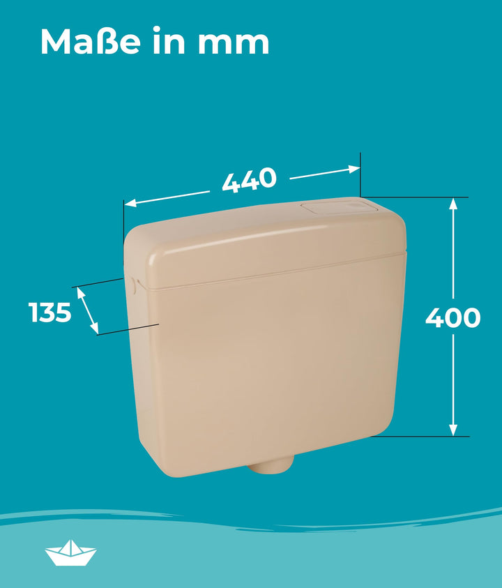 Aufputz-Spülkasten WC schmal 6–9 Liter Start-Stopp Beige-Bahamabeige - Bild 5