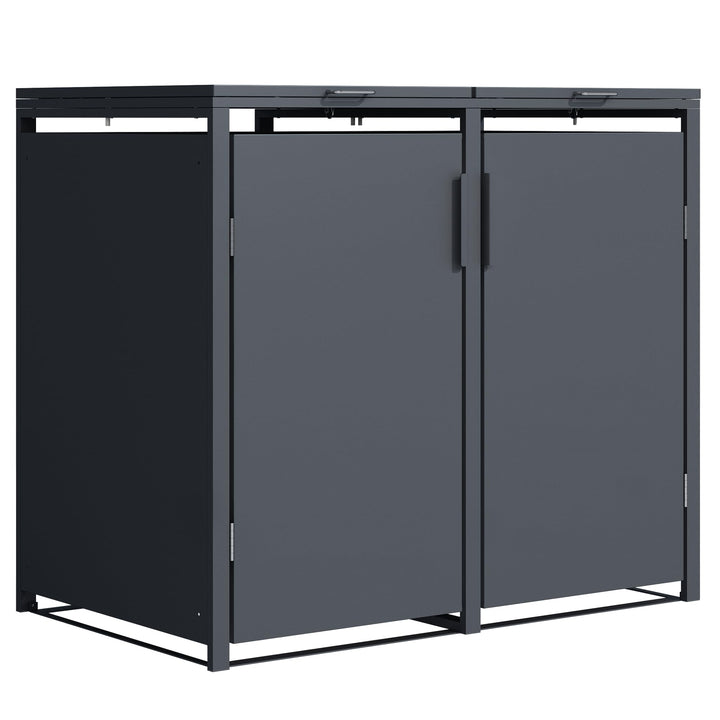 Mülltonnenbox Stahl verzinkt 2x120L mit Softclose anthrazit - Bild 3