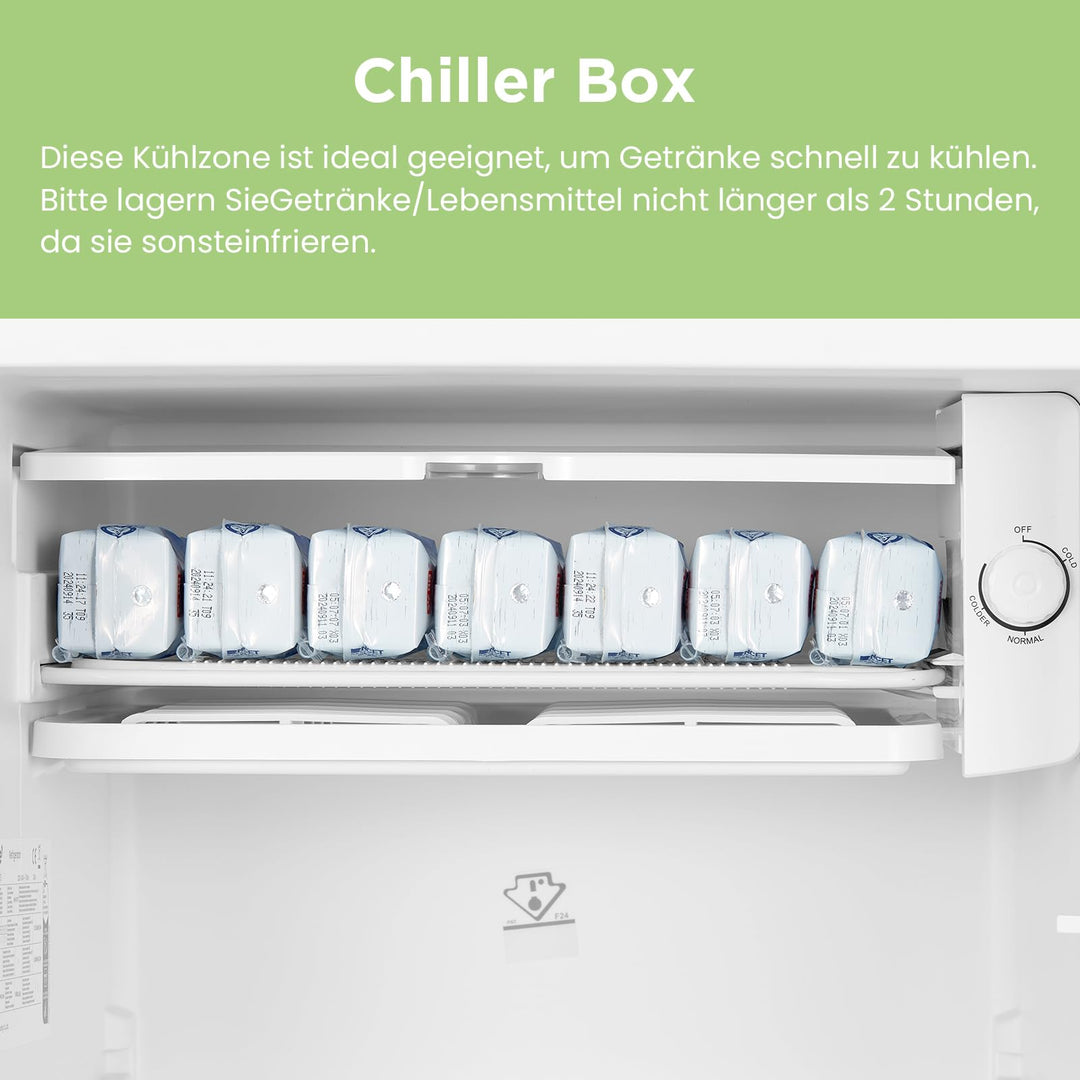 Retro Mini Kühlschrank 93 L mit Chiller Box, Energieklasse E - Bild 8