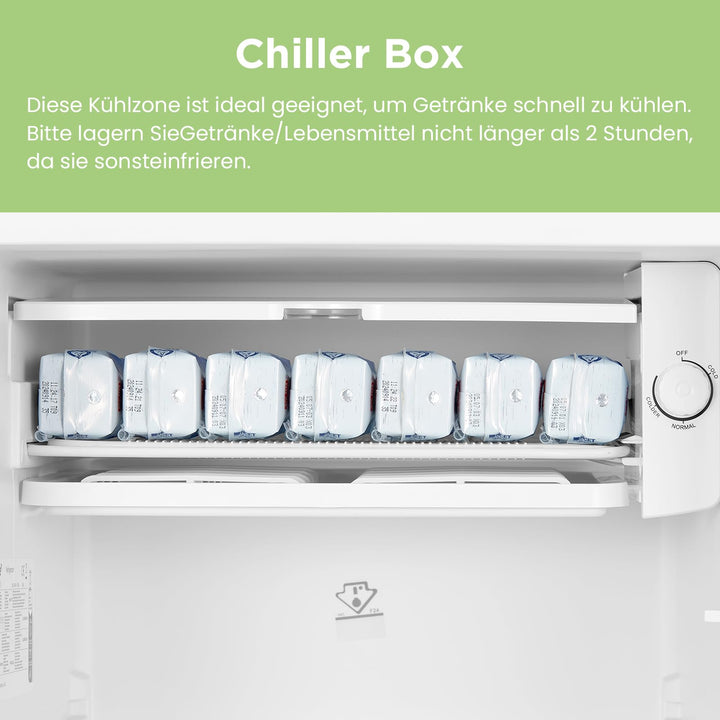 Retro Mini Kühlschrank 93 L mit Chiller Box, Energieklasse E - Bild 8