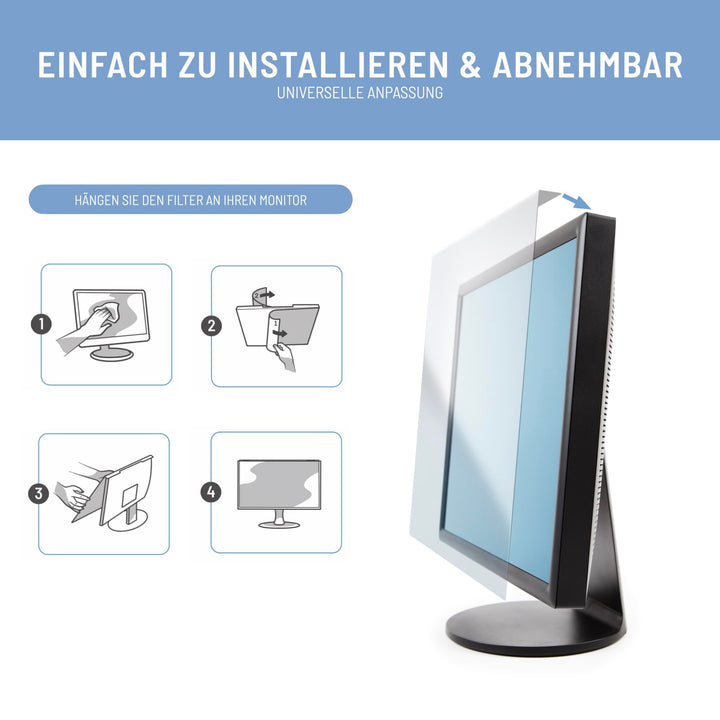 Blaulichtfilter Monitor 20-22 Zoll abnehmbar transparent 505x320mm - Bild 7
