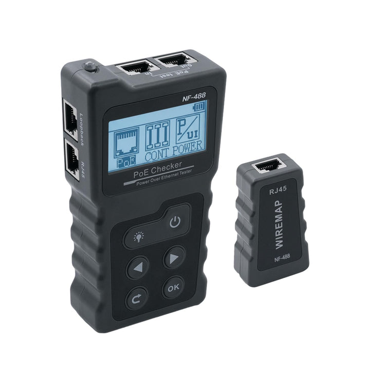 Netzwerktester RJ45 PoE LCD CAT5e CAT6 CAT6a mit LED-Leuchte